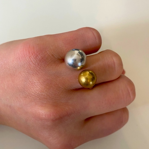 Madewell brass and silver ring, size 6 - Picture 2 of 2